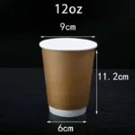 Vaso térmico doble pared 12oz kraft
