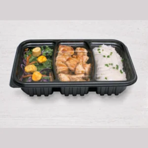 bandeja 3 divisiones pet negra 1.000ml