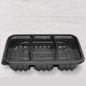 bandeja 3 divisiones pet negra 1.000ml