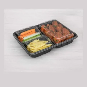 bandeja 3 divisiones pet negra 1.000ml